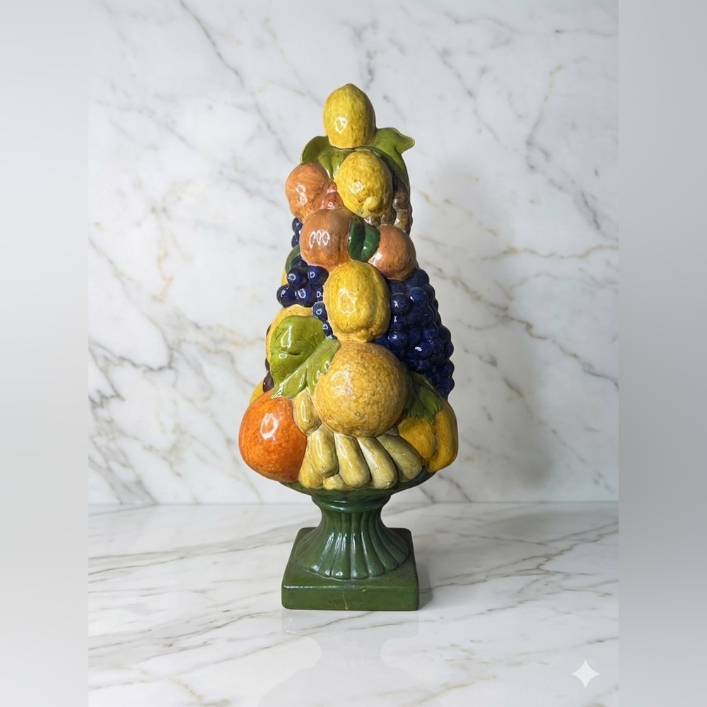 Vintage Ceramic Fruit Topiary Tree Centerpiece Holland Mold 19'' MCM